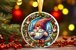 Round Christmas Ornament Sublimation|Clipart Product Image 2
