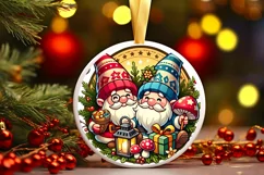 Round Christmas Ornament Sublimation|Clipart Product Image 2