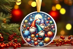 Round Christmas Ornament Sublimation|Clipart Product Image 1