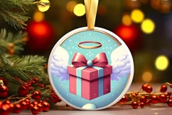 Round Christmas Ornament Sublimation|Clipart Product Image 2