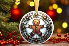 Round Christmas Ornament Sublimation|Clipart Product Image 2