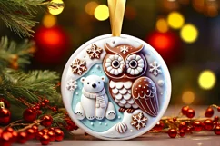 Round Christmas Ornament Sublimation|Clipart Product Image 2