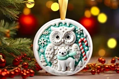 Round Christmas Ornament Sublimation|Clipart Product Image 2