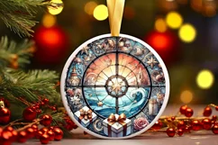 Round Christmas Ornament Sublimation|Clipart Product Image 2