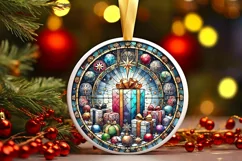 Round Christmas Ornament Sublimation|Clipart Product Image 2