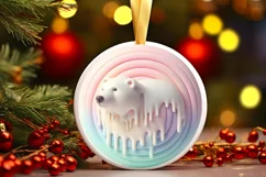Round Christmas Ornament Sublimation|Clipart Product Image 1