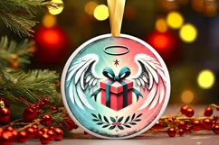 Round Christmas Ornament Sublimation|Clipart Product Image 2