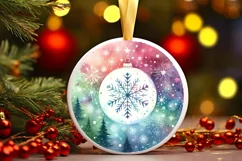 Round Christmas Ornament Sublimation|Clipart Product Image 1