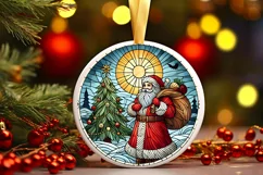 Round Christmas Ornament Sublimation|Clipart Product Image 2