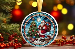 Round Christmas Ornament Sublimation|Clipart Product Image 2