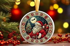Round Christmas Ornament Sublimation|Clipart Product Image 2
