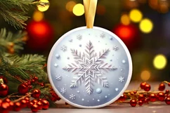 Round Christmas Ornament Sublimation|Clipart Product Image 1