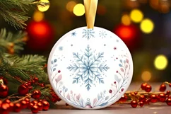 Round Christmas Ornament Sublimation|Clipart Product Image 1
