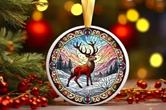 Round Christmas Ornament Sublimation|Clipart Product Image 2