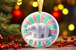 Round Christmas Ornament Sublimation|Clipart Product Image 2
