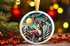 Round Christmas Ornament Sublimation|Clipart Product Image 2