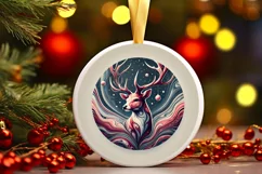 Round Christmas Ornament Sublimation|Clipart Product Image 2