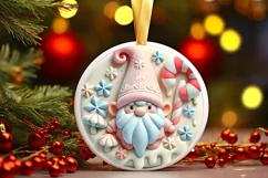Round Christmas Ornament Sublimation|Clipart Product Image 2