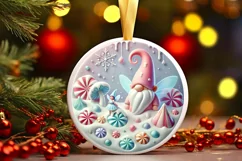 Round Christmas Ornament Sublimation|Clipart Product Image 2
