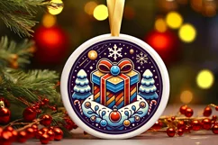 Round Christmas Ornament Sublimation|Clipart Product Image 2
