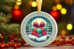 Round Christmas Ornament Sublimation|Clipart Product Image 2