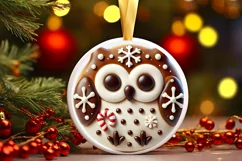 Round Christmas Ornament Sublimation|Clipart Product Image 2