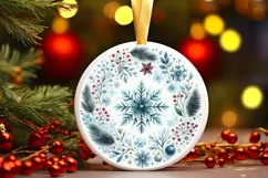 Round Christmas Ornament Sublimation|Clipart Product Image 3
