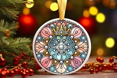 Round Christmas Ornament Sublimation|Clipart Product Image 2
