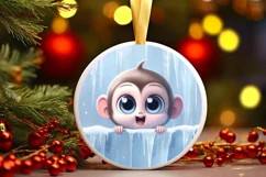 Round Christmas Ornament Sublimation|Clipart Product Image 1