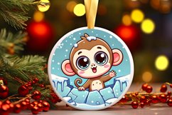 Round Christmas Ornament Sublimation|Clipart Product Image 1