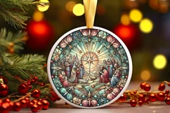 Round Christmas Ornament Sublimation|Clipart Product Image 2