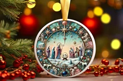 Round Christmas Ornament Sublimation|Clipart Product Image 2