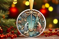 Round Christmas Ornament Sublimation|Clipart Product Image 2