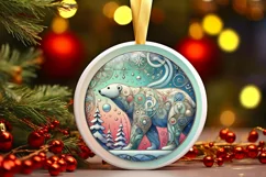 Round Christmas Ornament Sublimation|Clipart Product Image 2