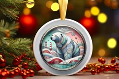 Round Christmas Ornament Sublimation|Clipart Product Image 2