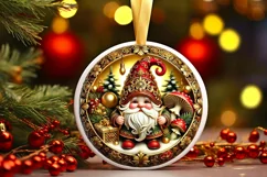 Round Christmas Ornament Sublimation|Clipart Product Image 2