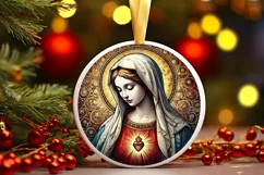 Round Christmas Ornament Sublimation|Clipart Product Image 2