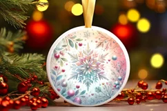 Round Christmas Ornament Sublimation|Clipart Product Image 1