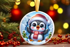 Round Christmas Ornament Sublimation|Clipart Product Image 1
