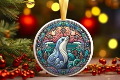 Round Christmas Ornament Sublimation|Clipart Product Image 1