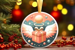 Round Christmas Ornament Sublimation|Clipart Product Image 2