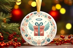 Round Christmas Ornament Sublimation|Clipart Product Image 2
