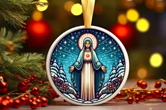 Round Christmas Ornament Sublimation|Clipart Product Image 1