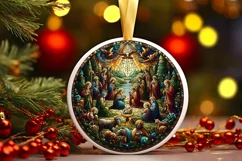 Round Christmas Ornament Sublimation|Clipart Product Image 1