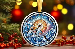 Round Christmas Ornament Sublimation|Clipart Product Image 2