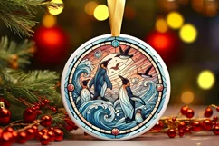 Round Christmas Ornament Sublimation|Clipart Product Image 2