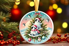 Round Christmas Ornament Sublimation|Clipart Product Image 2