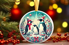 Round Christmas Ornament Sublimation|Clipart Product Image 2