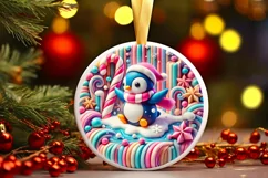 Round Christmas Ornament Sublimation|Clipart Product Image 2