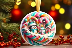 Round Christmas Ornament Sublimation|Clipart Product Image 2